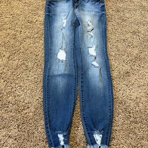 KanCan Distressed Skinny Jeans in Blue
